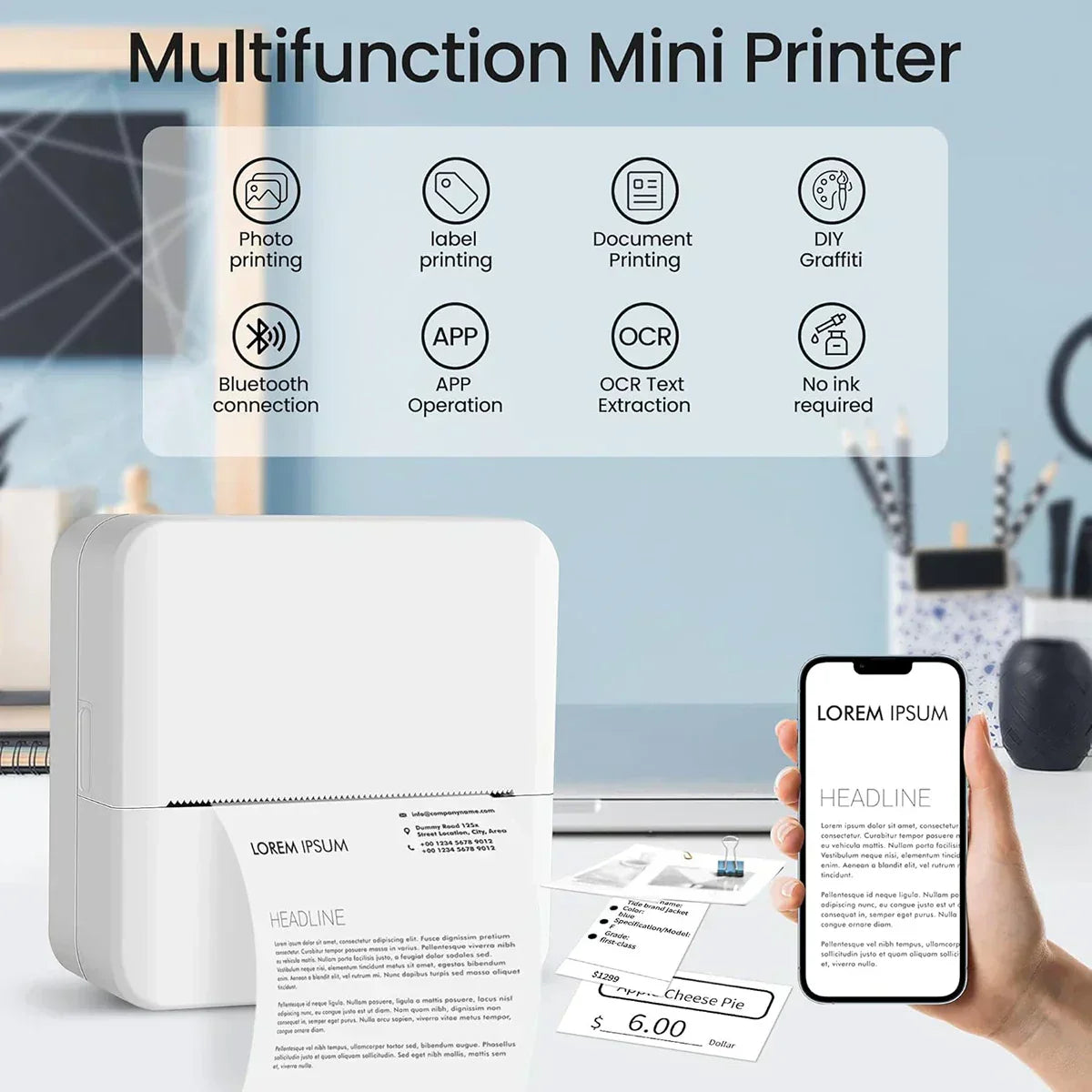 SnapPrint - Compact & Portable Mini Printer